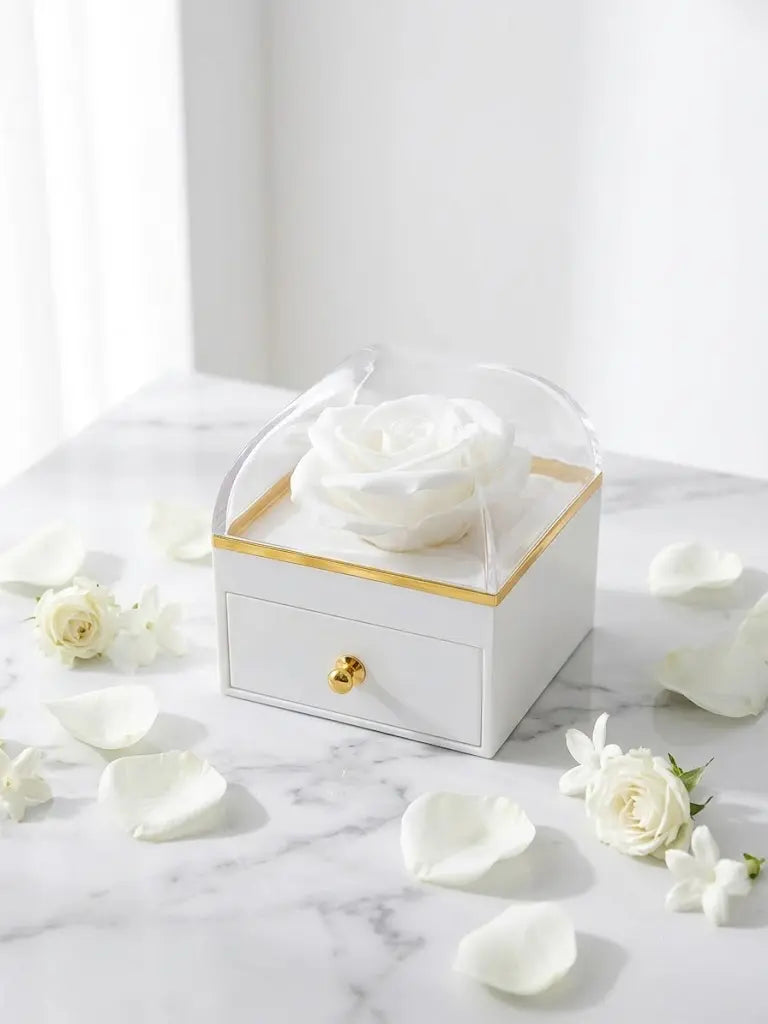 Collier Infinity Angel – Coffret Rose Blanche