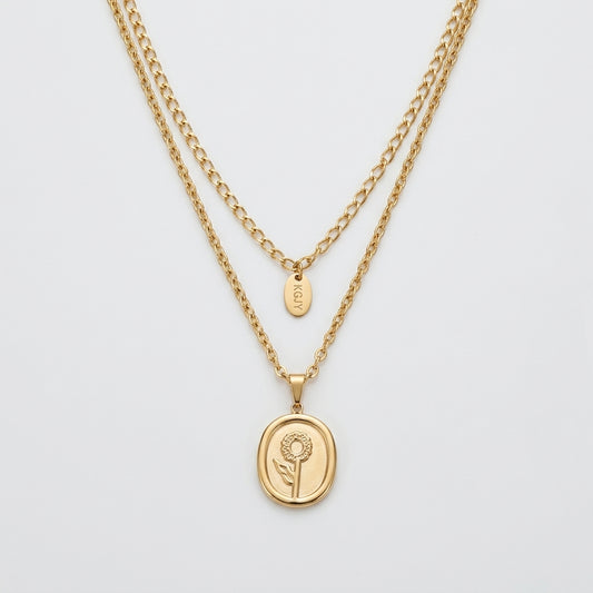 Golden Bloom – Collier Doré Floral