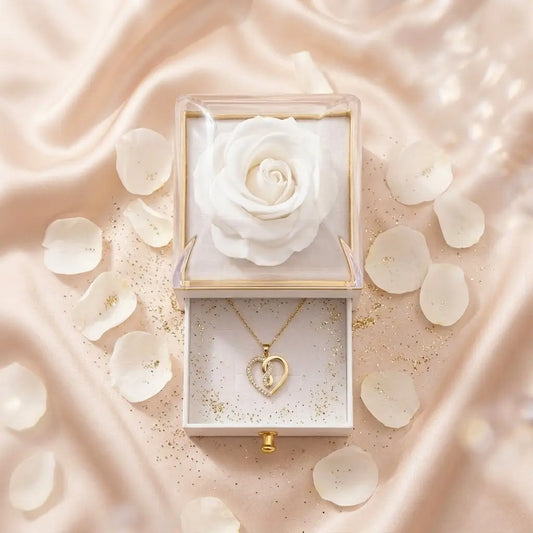 Collier Dualité d'Amour – Coffret Rose Blanche