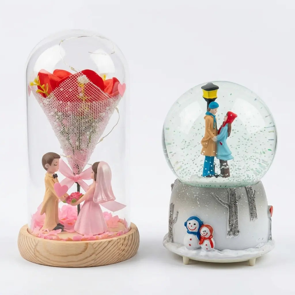 Pack Winter Love – Rose Éternelle & Snow Globe